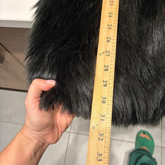 NWT Spirit Hoods Black Faux Fur Coat Black Wolf Sz XS - Picture 10 of 10